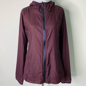 Athleta Women's Lightweight Windbreaker Purple Hoodie Jacket Size Small